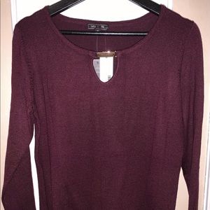 Rina Keyhole Wide Neck Pullover Sweater